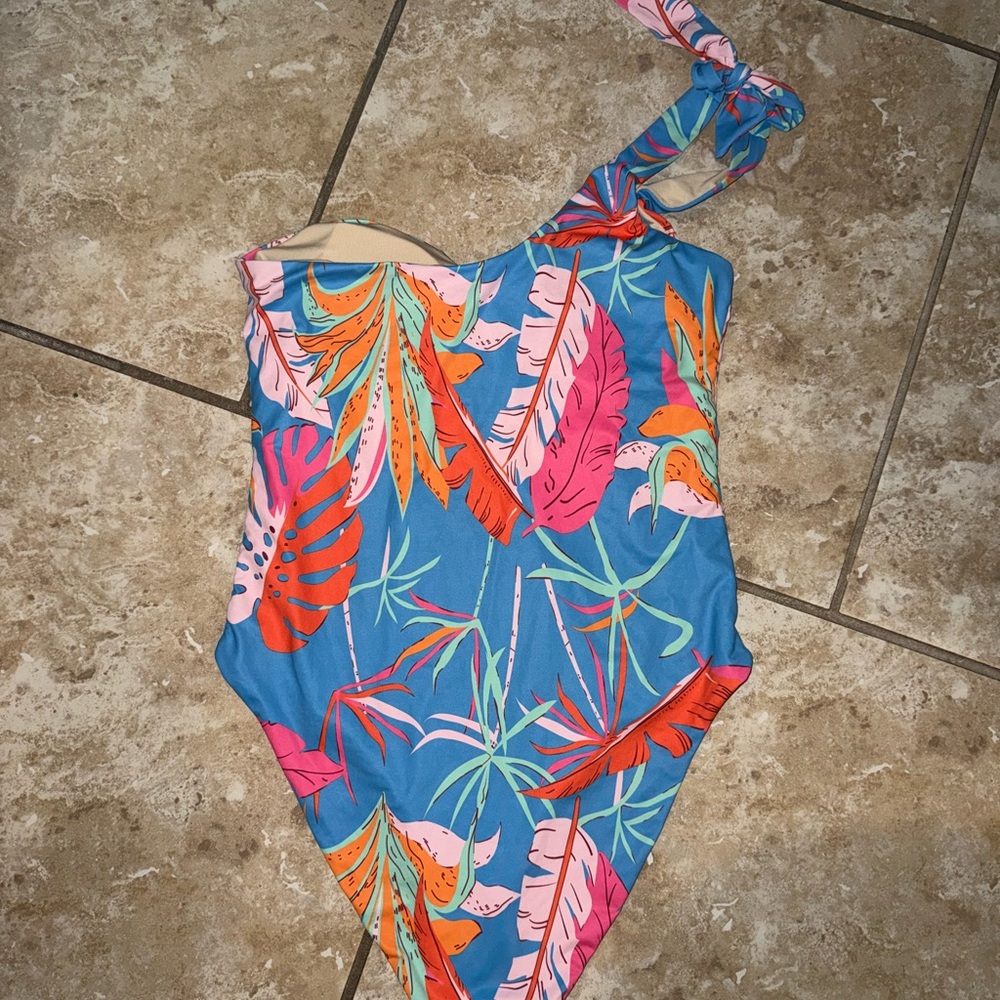 Tropical One-Shoulder Swimsuit